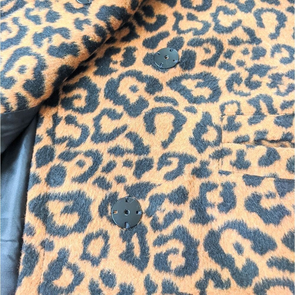 Splendid Leopard Coat NWT Wool Blend Women's Medium Neutral Animal Print - Picture 2 of 11